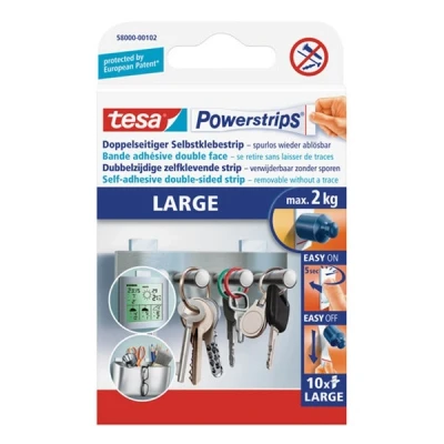 Bild av Tesa Powerstrips LARGE Monteringslim vit (pack om 10)