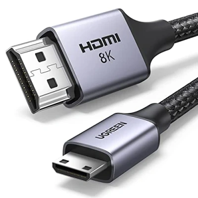Bild av UGREEN Mini HDMI till 2.1 kabel 8K 4K 1440P@240/144/120Hz 48Gbps Ultra High Speed eARC Dolby Vision HDR ledning kompatibel med DSLR kamera Raspberry Pi Capture Card Laptop PS5(1M)