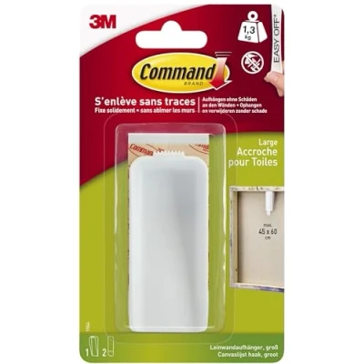 Bild av Command 17044 kanvashängare, stor, upp till 1, 3 kg last, 1 krok, 2 remsor storlek L