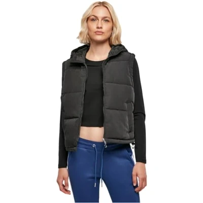 Bild av Urban Classics dam återvunnen twill buffertväst väst, svart, M