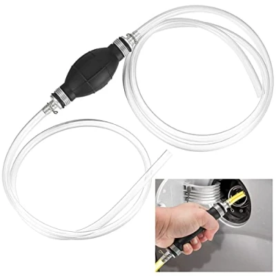 Bild av Manuell pump vätskeöverföring, 2 m sugslang, handpump bensinslang, för fordonsugning vattenbränsle diesel 8 mm