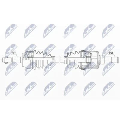 Bild av Drivaxel, framaxel vänster, ford, 1808655, 1860765, 1867867, 1924280, 2355701, CV6Z3B437C, DV61 3B437 KA, 3B437KB, FV66 DA