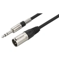 Bild av Monacor MEL 102/SW XLR Kabel [1x stik 1x Jackstik 6,3 mm (stereo)] 1 m Sort