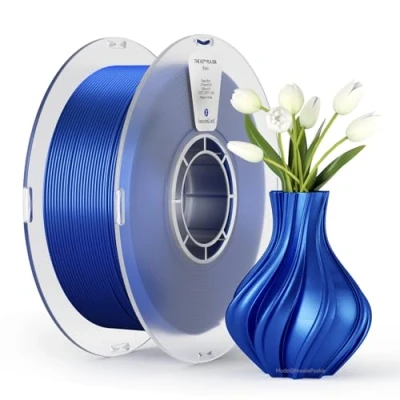Bild av kexcelled PLA filament i silke 1,75 mm +/ 0,03 mm, 3D skrivarfilament, blank glansig yta, 1 kg spole (1,02 pund), för FDM skrivare, vakuumförpackning, djupblå