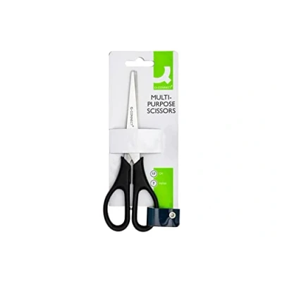 Bild av Q Connect Ergonomisk allsidig sax 170 mm blad i rostfritt stål svart handtag CKF01228