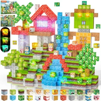 Bild av Crifeton Magnetiska Byggklossar 100 PCS 2CM Magnetic Blocks, 3+ STEM Montessori sensoriska leksaker för 3 4 5 6 7 8 9 10 11 12 år gamla pojkar och flickor Födelsedagspresenter
