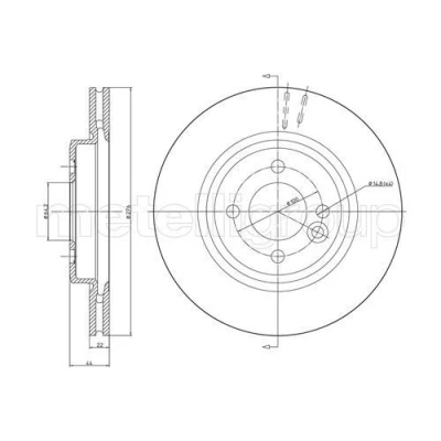 Bild av METELLI 23 0666C Disque de frein 276,0 22,0 5 64,1 ventilé peint MINI: 3/5 portes, Cabriolet