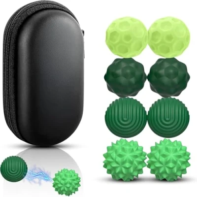 Bild av JoyJoyful 8 stycken magnetkulor, fidgetleksaker, vuxna, magnetiska kulor, sensoriska leksaker, stressbollar med silikonfodral, autism, antistress leksak, elastisk sensorisk boll