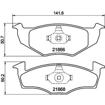 Bild av HELLA 8DB 355 007 891 Jeu de plaquettes frein non préparé pour indicateur d&#039;usure VOLKSWAGEN: Polo IV 3/5 portes, III portes