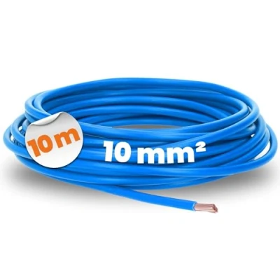 Bild av 10 meter lapp 4520025 H07V K mm² blå I ledningsledning ledning PVC enkel laddare tråd mm2 ledningar
