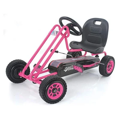Bild av Hauck gokart Lightning barnfordon, hjul med gummiprofil, handbroms, justerbar hinksits i 3 lägen, rosa