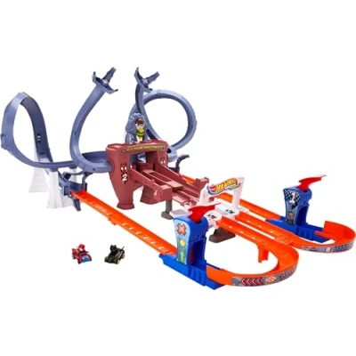 Bild av Hot Wheels Racerverse Bilbana Spider Man&#039;s Web Slining Speedway Track Set