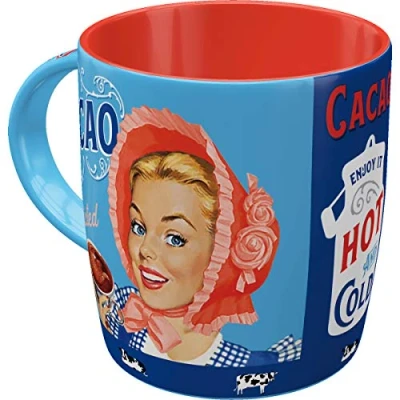 Bild av Nostalgic Art Kaffemugg i retrostil, 330 ml, Cacao Addicted Presentidé för nostalgivänner, kopp av keramik, vintagedesign