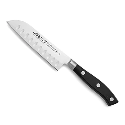 Bild av Arcos Series Riviera Santoku kniv blad nitrum smidd rostfritt stål 5 tum handtag polyoximetylen (POM) svart färg