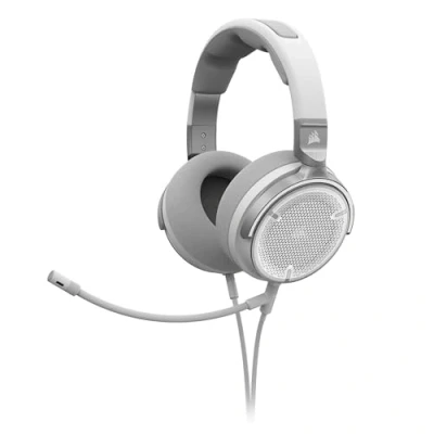 Bild av CORSAIR VIRTUOSO PRO Trådbundet Spelheadset Med Öppen Baksida Löstagbar Enkelriktad Mikrofon 50 mm Grafenelement 20 Hz 40 kHz Frekvensåtergivning Vit