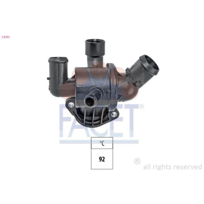 Bild av FACET 7.8791 Termostat, kylvätska 92C Made in Italy OE Equivalent med tätning VOLKSWAGEN: GOLF 6, Caddy 3, Passat B7 Variant