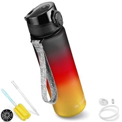 Bild av My Vesperbox Minny Drickflaska för barn, läckagesäker, med sugrör eller sil, 350, 500, 750 ml, lätt vattenflaska i tritan, BPA fri, dagis och skola (Tyskland, ml)