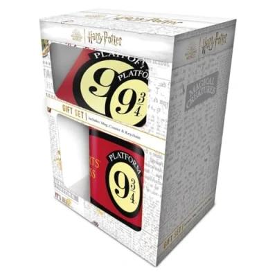 Bild av Pyramid International Harry Potter &#039;Platform 9 3/4&#039; presentset inkluderar 312 ml mugg, underlägg och nyckelring bra för samlare en storlek