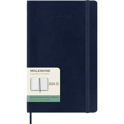 Bild av Moleskine 18 Monate Wochen Notizkalender 2024/2025, Large/A5, 1 Wo = Seite, rechts linierte Weicher Einband, Saphir