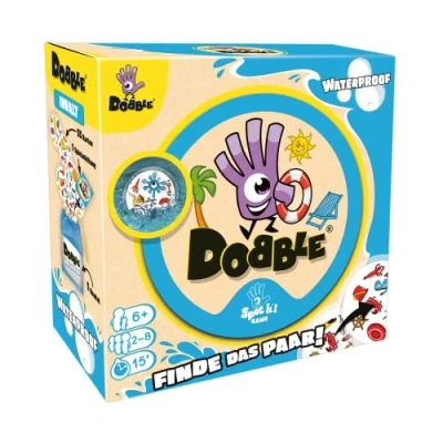 Bild av Asmodee Dobble Waterproof Eco ZYGD0026 Kortleksspel, Flerfärgad, 55 st
