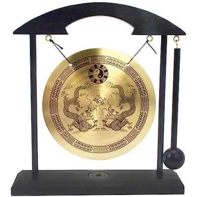 Bild av Zen konst mässing feng shui skrivbord gong + gratis fenshuisale röd sträng armband H1302