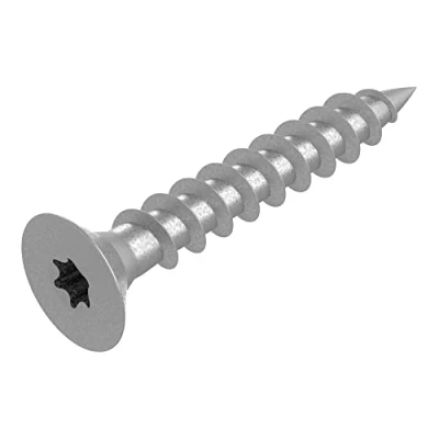 Bild av SECCARO spånskivskruv 4 x 25 mm, rostfritt stål V2A VA A2, träskruv med full gänga, TX/sexkant 250 stycken