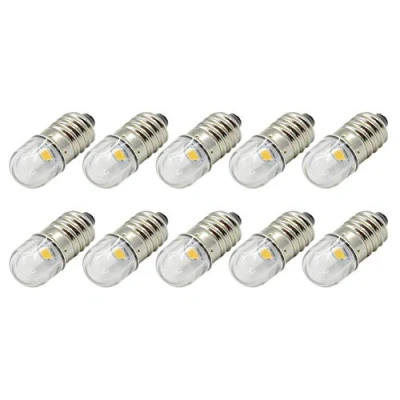 Bild av Ruiandsion 10 st E10 LED lampa 6 V vit 1 W ersätter ficklampa strålkastare, negativ jord