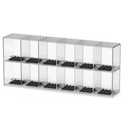 Bild av Minifigurdisplayställ, Banaone Akryl Byggblock Stapelbar Exponeringslåda, Dammtät Display Figur Fodral Leksaker Samling (2 lager)