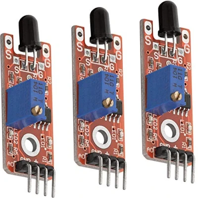 Bild av AZDelivery 3 x KY 026 Flamsensor modul branddetektor kompatibel med Arduino och Raspberry Pi inklusive E Book!