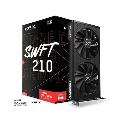 Bild av XFX SPEEDSTER SWFT210 RADEON RX 7600 CORE spelgrafikkort med 8 GB GDDR6 HDMI 3xDP, AMD RDNA™ 3 (RX 76PSWFTFY)