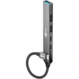 Bild av Goobay slank 5 i 1 USB C hub till 2x och 3x A 100W PD 5Gbit/s