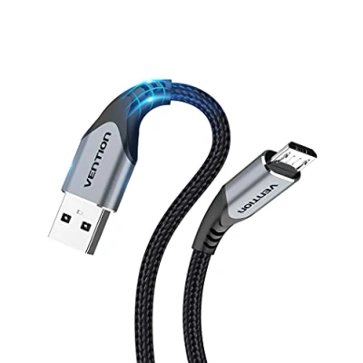 Bild av VENTION Micro USB kabel till Nylon 2.0 hög hastighet Android Laddningssladd Kompatibel med Samsung Galaxy S7/S6/S5/J7/J5/J3, Huawei, xiaomi, LG, Sony, Nexus, Nokia, Androidsmarttelefoner (1 m)