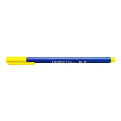 Bild av Staedtler 323 1 Fasermaler triplus color, circa 1.0 mm, Dreikantschaft, auswaschbar, 10 Stück im Kartonetui, gelb