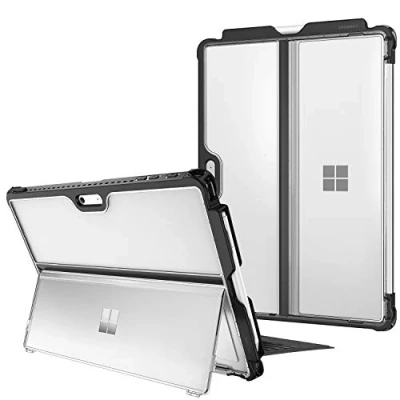 Bild av Fintie Hårt fodral för Microsoft Surface Pro 7 Plus/Pro 7/Pro 6/ 5/Pro LTE, stötsäker folio skyddande robust kompatibel med tangentbordsskydd + original Kickstand, Frost Look