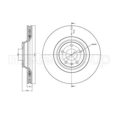 Bild av METELLI Bromsskiva AUDI: A6 C6 Avant, Allroad, Sedan 347,0mm 30,0mm 5 68,0mm ventilerad 23 0868C 4F0615301F,4F0615301G Bromsskivor