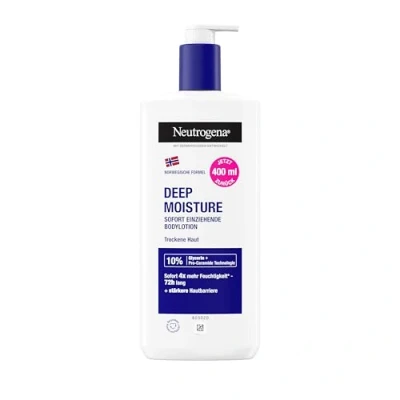 Bild av Neutrogena Norsk formel Deep Moisture omedelbart absorberande kroppslotion (400 ml) för mer fukt på torr hud