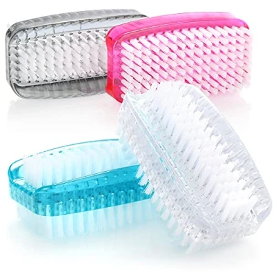 Bild av COM FOUR® 4x Handborste Plastnagelborste dubbelsidig Rengöringsborste för händer och naglar (4 bitar blanda 1)