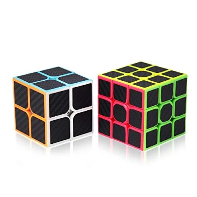 Bild av ROXENDA Magisk Kub, Speed Cube Set Med en Kub 2x2 3x3 Hastighetskub (Kolfiber)