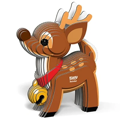 Bild av Eugy Reindeer 3D pussel, 22 delar miljövänligt pedagogiskt leksakspussel för pojkar, flickor och barn i åldrarna 6+
