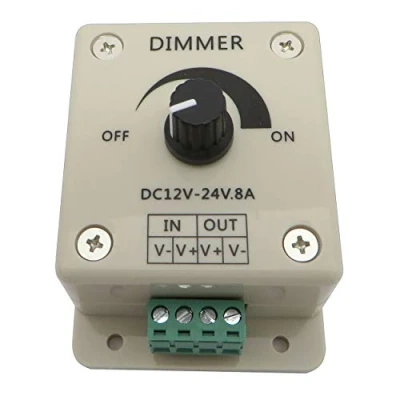 Bild av LED dimmer/strömbrytare 12 V DC roterande dimmer för alla dimbara lampor med kontakt och uttag (dimmer 8 A)