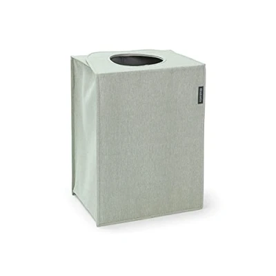 Bild av Brabantia Wäschesack Quick Drop Öffnung Robuste Textilsack Platzsparend Der Deckel lässt sich zu Griffen ausklappen Einfache Entleerung, Green, 55L