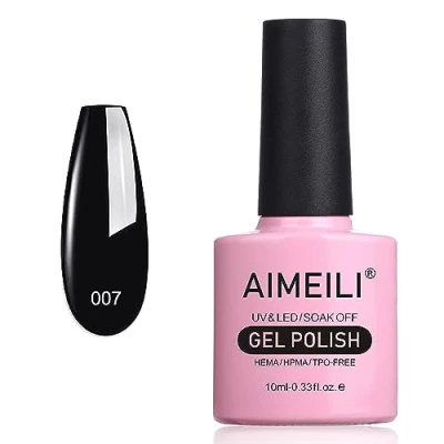 Bild av AIMEILI svart Blötlägg Av UV LED gel nagellack avlösbar gelack Blackpool (007) 10ml