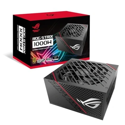 Bild av ASUS ROG STRIX 1000 W Gold gamingströmförsörjning (16 polig PCIe kabel inkl. watt, 80 Plus guldcertifiering, 0dB teknik, axial Tech fläkt, ATX 3.0 kompatibel, 5.0 Ready, svart)