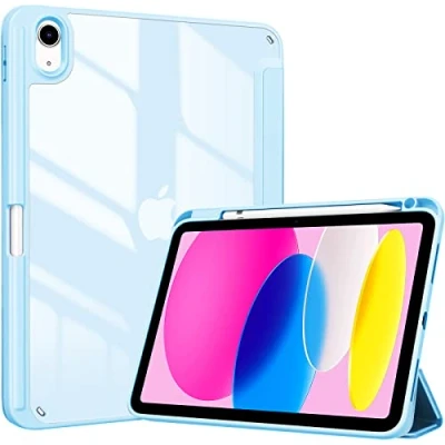 Bild av ProCase för iPad 10:e generationen fodral med pennhållare 2022 10,9 tum, transparent 10 fodral, generationens A2696 A2757 A2777 himmelsblå