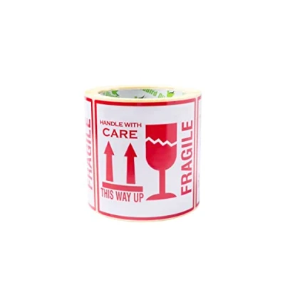 Bild av OliveBird 100 ömtåliga klistermärken med engelsk text &quot;Fragile This Way Up Handle With Care&quot; klistermärken, stor storlek 10 X CM