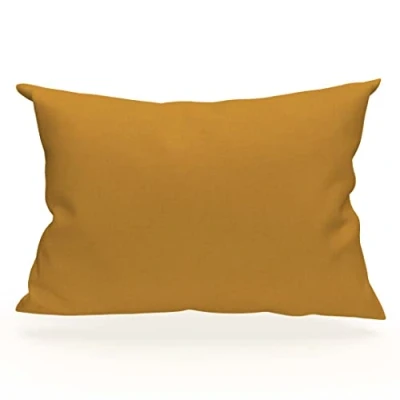Bild av Taie d&#039;oreiller en coton 57 fils 50x70 cm UNI moutarde, par Soleil d&#039;ocre