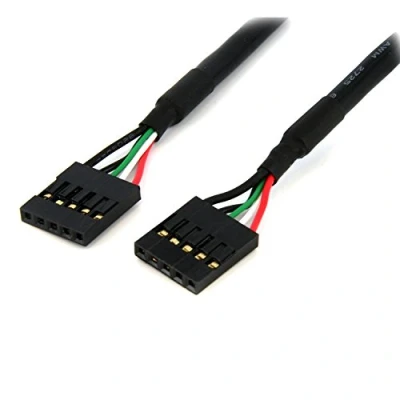 Bild av StarTech.com USBINT5PIN24 24 tum intern 5 polig USB IDC moderkort huvudkabel F/F, kabel, stifts (F) till (F), 2.0, 0,6 m, svart