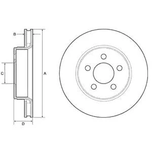 Bild av DELPHI BG4642 Disque de frein 302 28 5 ventilé huilé non traité sans roulement roue, bague ABS JEEP: Compass, Cherokee IV, DODGE: Nitro SUV