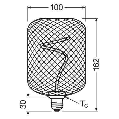 Bild av OSRAM Decor LED Spiral Filament Square E27 3,5W svart 818