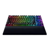 Bild av Razer Huntsman V2 Tenkeyless (lila brytare) optiskt speltangentbord (klickiga optiska strömbrytare, Doubleshot PBT tangenter, ergonomiskt handledsstöd) US Layout Svart